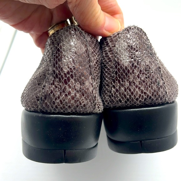 Aerosoles Lantern Leather Wedge Womens 7.5 M Gray Snake Comfort Ballet Classic - Picture 6 of 17